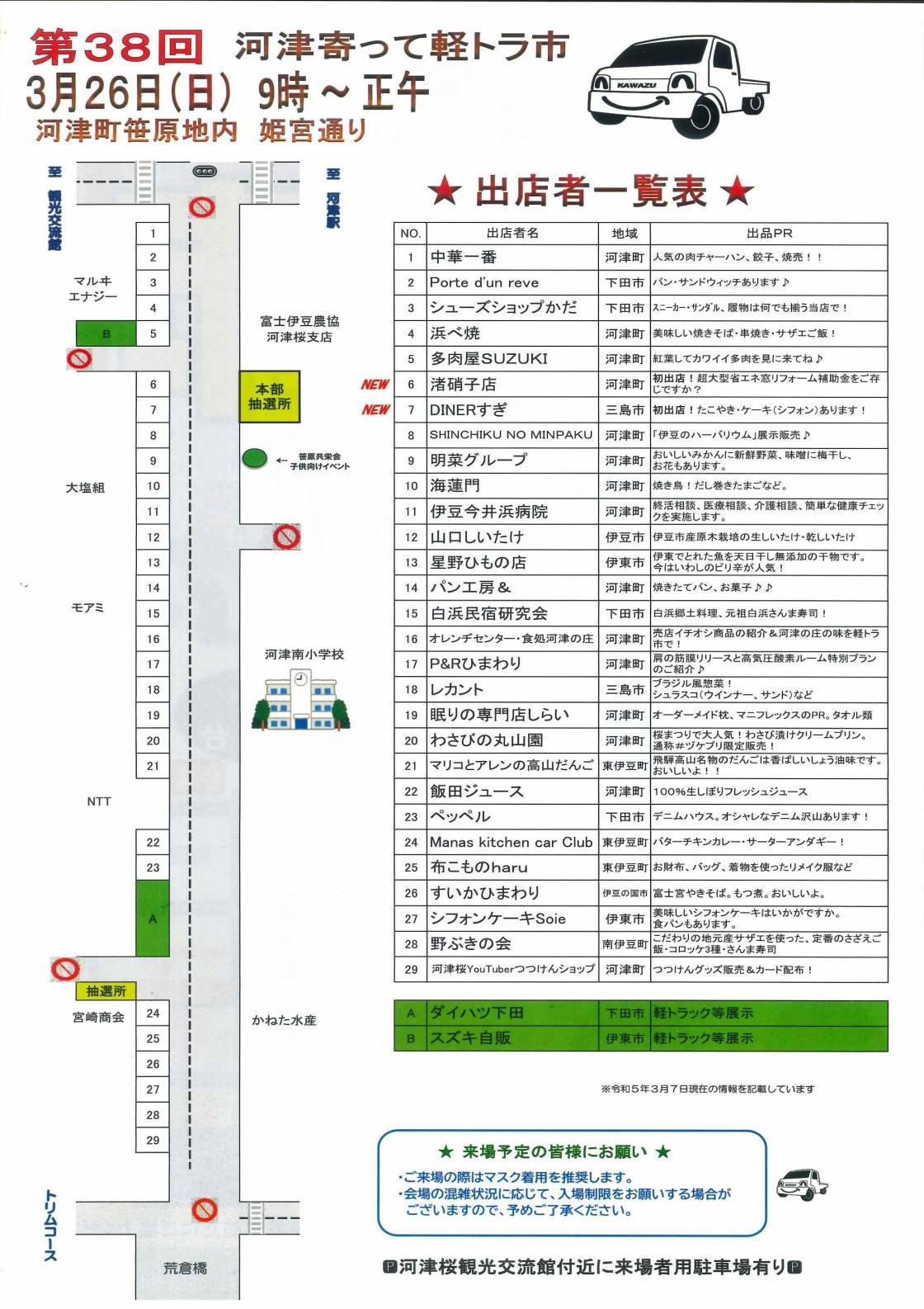 河津寄って「軽トラ市」開催のお知らせ